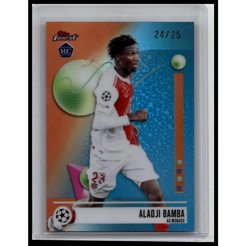 2025-26 Finest UEFA Aladji Bamba #60 AS Monaco Orange Refractor #/25